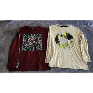 Old Navy Boys Long Sleeve Graphic T-Shirt Bundle, Dinosaur Yeti Theme XL 14/16